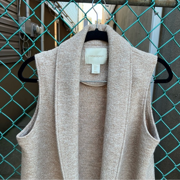 Cynthia Rowley Longline Open Front Wool Vest S - Picture 9 of 13
